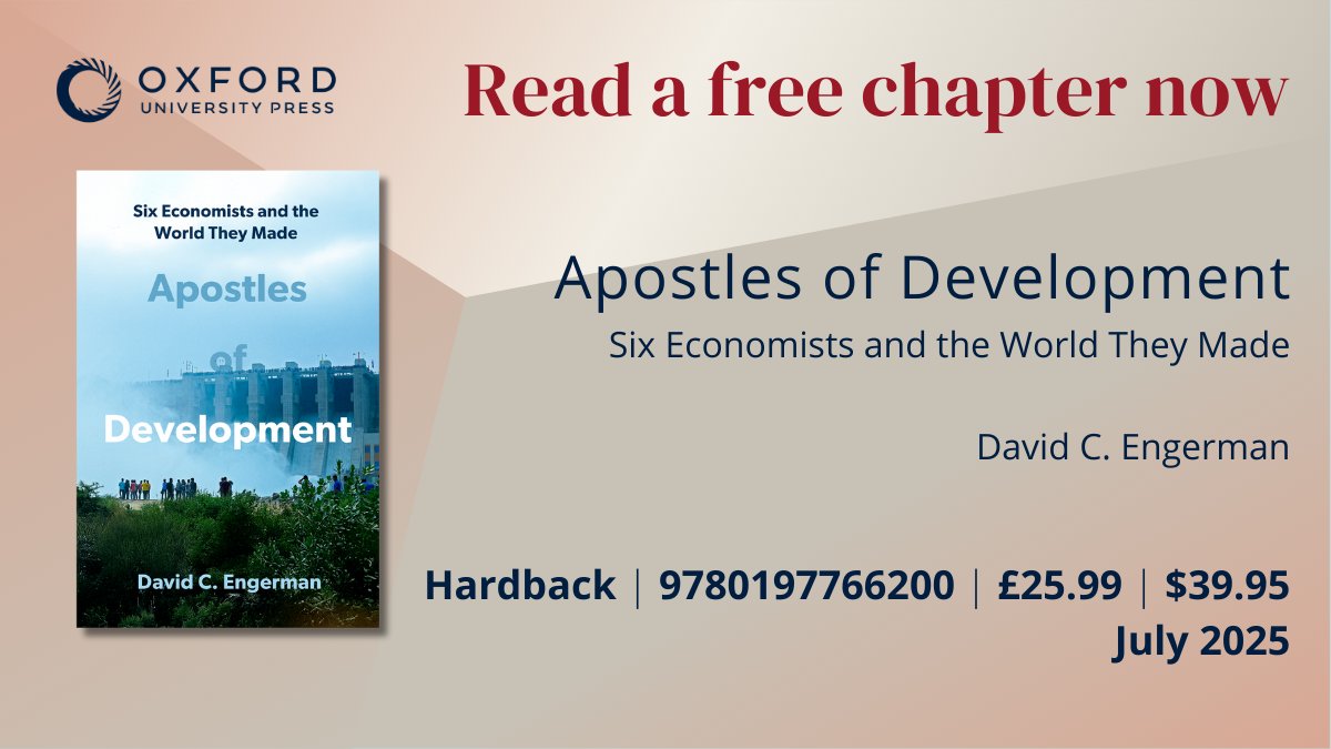 OUPAcademic's tweet image. Apostles of Development reframes global poverty’s history through six innovative Global South practitioners—Cambridge classmates who pioneered development from South Asia. #GlobalDevelopment #History

Read a free chapter and explore the world they shaped: oxford.ly/3HW87wI