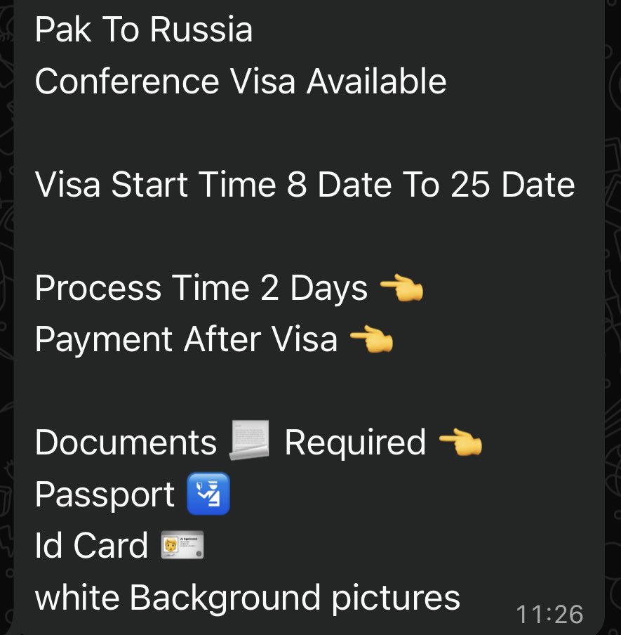 Kolejne ogłoszenia dla Pakistańczyków pragnących dostać się do Europy. Tak się składa, że w Rosji organizowane są dla nich konferencje 🙃