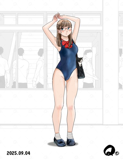 新学期も競泳水着な子😳 