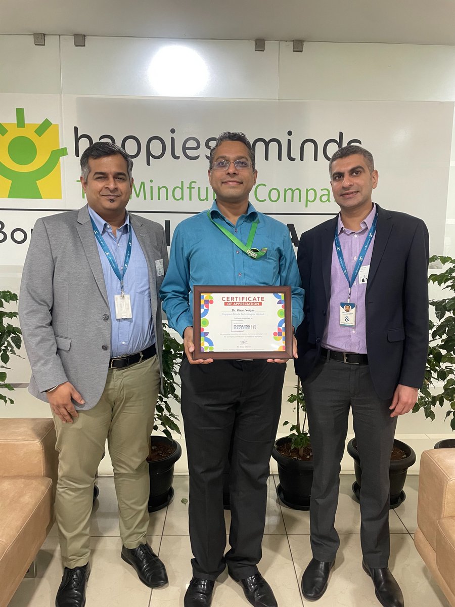 HappiestMinds's tweet image. We are proud to announce that Dr. Kiran Veigas, Vice President &amp;amp; Head – Corporate Marketing, Branding &amp;amp; Communications, has been recognized as one of the Marketing Mavericks 2025 by Dun &amp;amp; Bradstreet India.

#HappiestMinds #Technology
