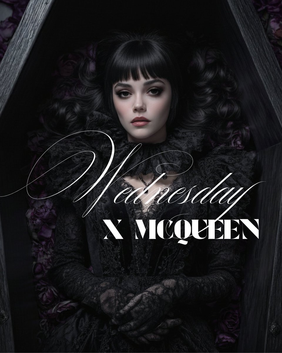 CoutureXAI's tweet photo. WEDNESDAY X ALEXANDER MCQUEEN!!!🪦⚰️🌹💀

#WednesdaySeason2  #JennaOrtega #fashion #GenerativeAI #McQueen 
@jennaortegabra https://t.co/iehSwJjUU8