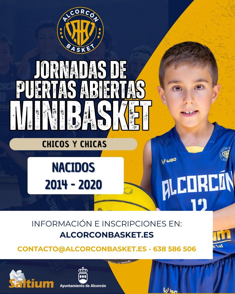 🚨¡¡PUERTAS ABIERTAS MINIBASKET!!🚨

Si has nacido entre 2014 y 2020 ven a entrenar con nosotros 🏀💛

⛹️‍♀️⛹️‍♂️ Chicos y chicas bienvenidos
🤩 ¡Prueba gratis y vive la pasión del basket!
📍 Infórmate en alcorconbasket.es

#AlcorcónBasket #MiniBasket #PuertasAbiertas <a href="/Hardcorcon/">Hardcorcón</a>