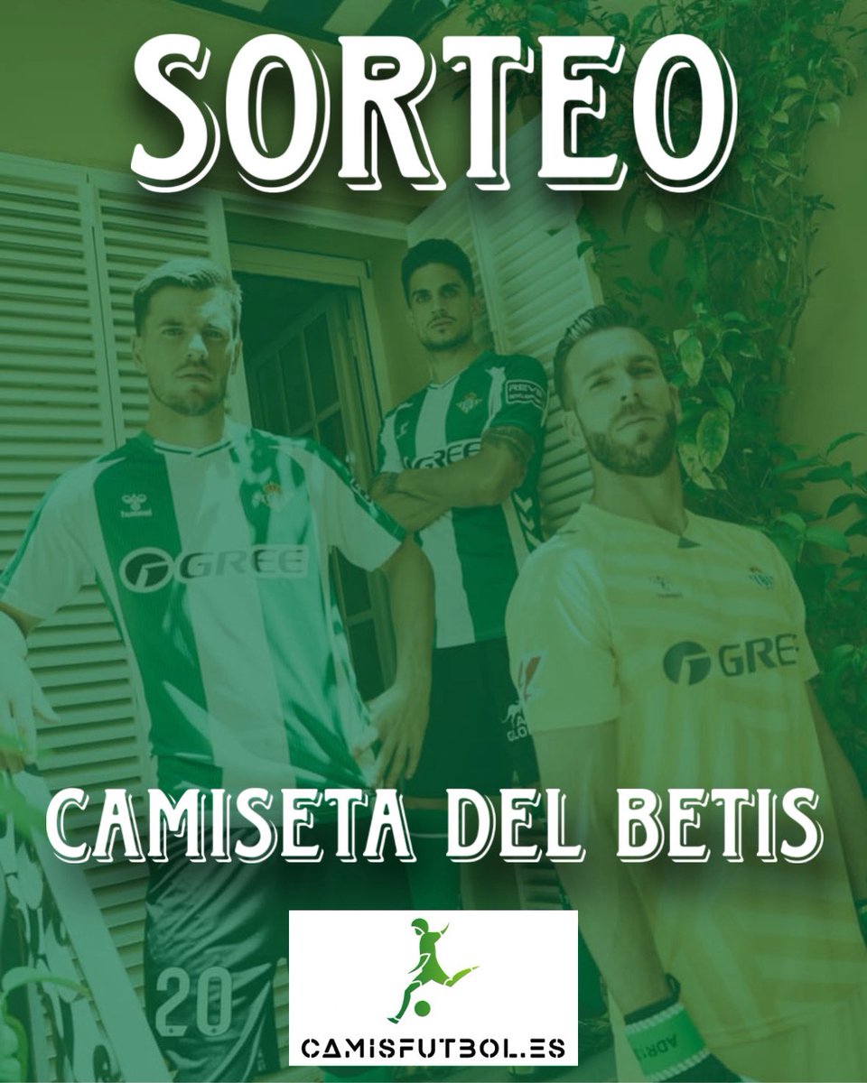 BETIS COMMUNITY💚🌴 (@betiscommunity) on Twitter photo ¡𝐓𝐄𝐍𝐄𝐌𝐎𝐒 𝐒𝐎𝐑𝐓𝐄𝐎!🎽💚
Sorteamos una camiseta del Betis a elegir, cortesía de nuestros amigos de CAMISFUTBOL.ES
Requisitos👇
- Seguirnos <a href="/ActualidadVB/">ACTUALIDAD VERDIBLANCA</a>
- Mencionar a un amigo
- Dar RT.
🏅El ganador lo anunciaremos el jueves 11 de septiembre. ¡𝐓𝐄𝐍𝐄𝐌𝐎𝐒 𝐒𝐎𝐑𝐓𝐄𝐎!🎽💚
Sorteamos una camiseta del Betis a elegir, cortesía de nuestros amigos de CAMISFUTBOL.ES
Requisitos👇
- Seguirnos <a href="/ActualidadVB/">ACTUALIDAD VERDIBLANCA</a>
- Mencionar a un amigo
- Dar RT.
🏅El ganador lo anunciaremos el jueves 11 de septiembre.