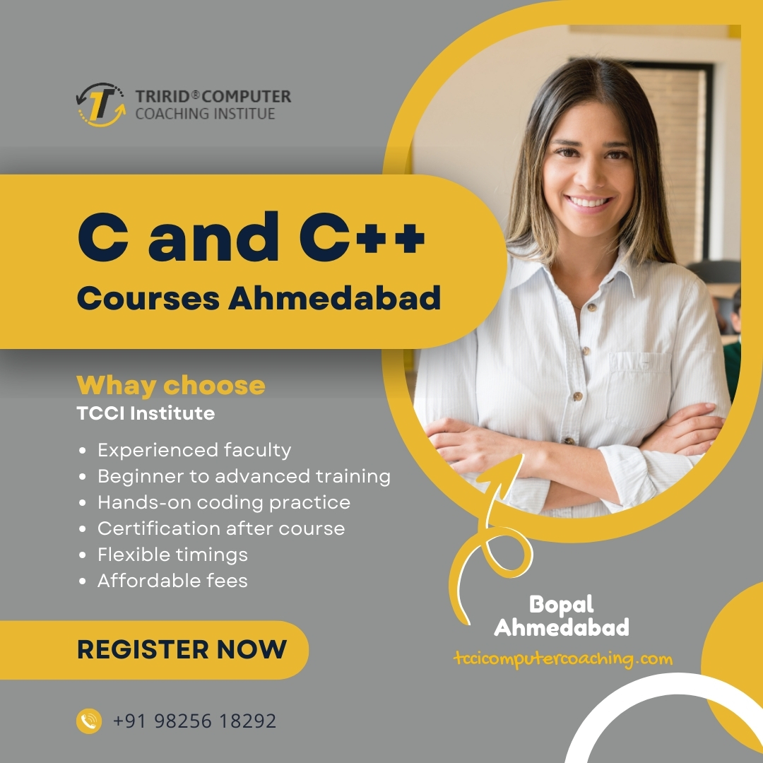 tccicomputer's tweet image. Learn C and C++ programming in Ahmedabad. TCCI Bopal offers certified classes for school and college students with hands-on coding practice.
👉tccicomputercoaching.wordpress.com/2025/09/04/c-c…
#CProgramming #Cplusplus #ComputerClassesBopal #TCCIInstitute #LearnCodingAhmedabad #BopalAhmedabad #ITCourses
