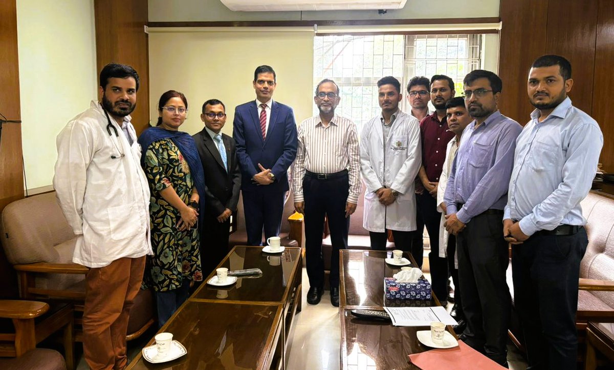 Nepal in Bangladesh (@nepalinbgd) on Twitter photo Ambassador <a href="/gsbhandaari/">Ghanashyam Bhandari</a> met with the Vice Chancellor of Bangladesh Medical University (BMU) Prof. Dr. Md Shahinul Alam, at the latter's office this afternoon.
During the meeting, they took stock of the excellent collaboration between BMU and the medical institutions of Nepal Ambassador <a href="/gsbhandaari/">Ghanashyam Bhandari</a> met with the Vice Chancellor of Bangladesh Medical University (BMU) Prof. Dr. Md Shahinul Alam, at the latter's office this afternoon.
During the meeting, they took stock of the excellent collaboration between BMU and the medical institutions of Nepal