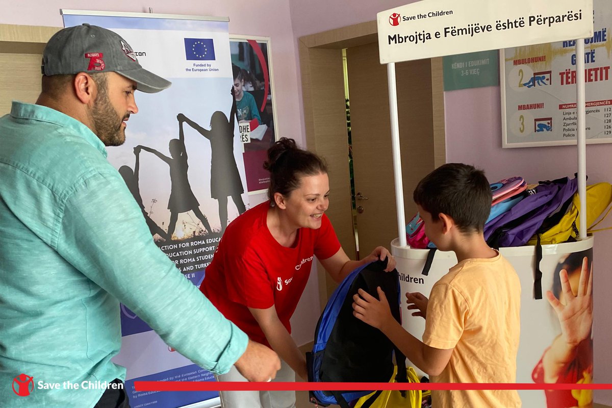 Around 140 preschool and school-age children, with a focus on Roma, from Tirana and Gjirokastër are starting their new school year with school bags and didactic tools. Funded by the EU, implemented by <a href="/romaeducation/">romaeducation</a> and <a href="/SaveChildrenAlb/">SaveChildren Albania</a>