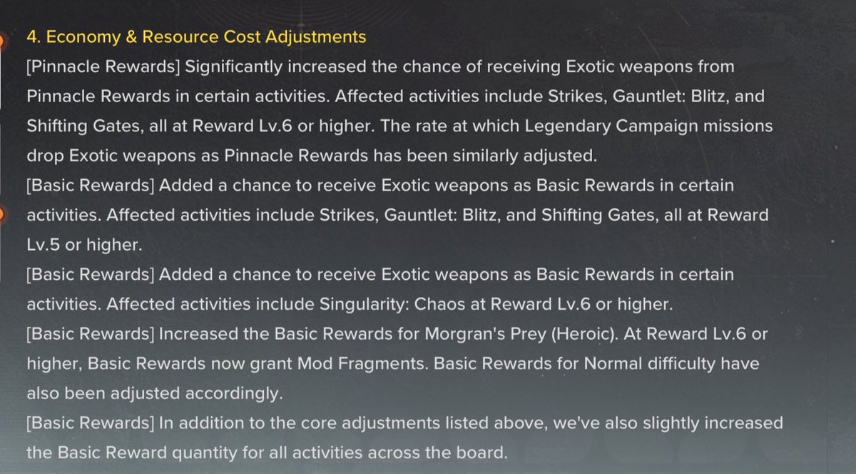 Whilst D2 gets whatever yesterdays sandbox changes were, the glorious Chinese have blessed us by giving the best change possible in a gacha game. They’ve made it so not having the pinnacle energy (limited by day) is less detrimental, and just playing the game is more rewarding 🤩