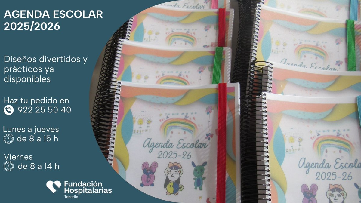 El orden es básico para un aprendizaje adecuado.
Nuestras personas usuarias de la sala prelaboral han diseñado agendas escolares prácticas y divertidas, con las que poder organizar mejor los contenidos y tu tiempo.
Ya disponibles en nuestra sede de La Laguna.
📞 922 25 50 40.