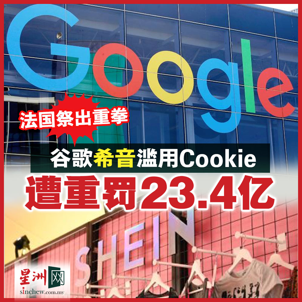 法国资料保护监管机构（CNIL）对网络巨头祭出重拳，以未能尊重网络Cookie使用法规为由，对美国科技巨擘谷歌（Google ）与中国快时尚电商希音（Shein），分别开出了创纪录的3.25亿欧元（约16亿令吉）与1.5亿欧元（约7.4亿令吉）天价罚款。  https://t.co/6WSPoZ8hoR