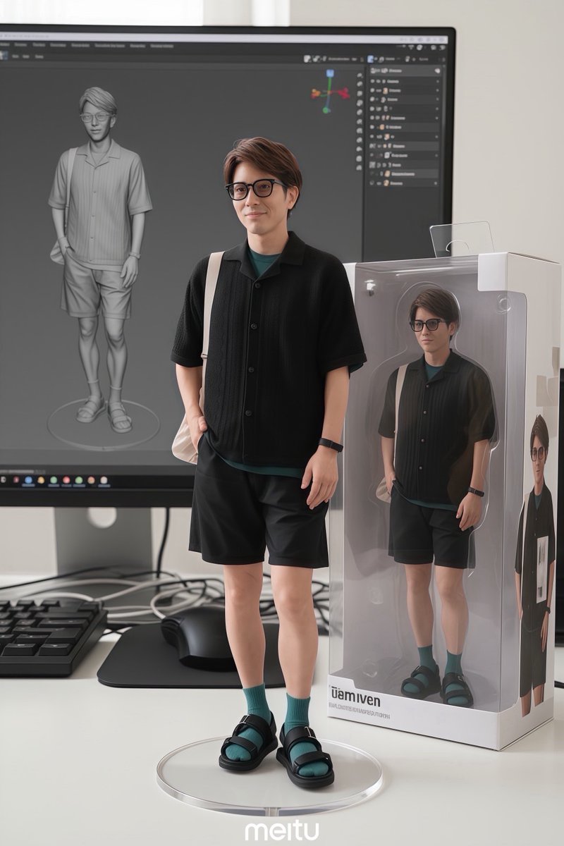 スタッフさんに作ってもらった
今流行ってるらしいAI画像😱

僕が3Dフィギュアになったら
こうなるみたいです、、😂