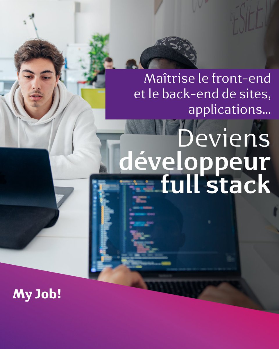 CodingEsieeIT's tweet image. [Dernières places disponibles pour la rentrée] 
Et si tu devenais développeur full stack ?

Pour en savoir plus sur le métier de développer full stack : esiee-it.fr/fr/devenez-dev…

#developpeur #informatique #code