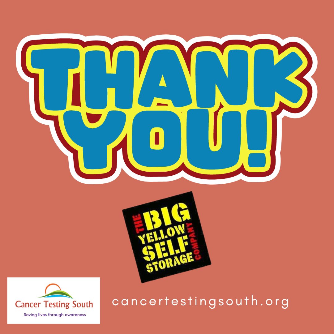 A big thank you to Big Yellow Self Storage in Slyfield, Guildford for their continued support of Cancer Testing South.
We truly appreciate your ongoing commitment to supporting small charities like ours.