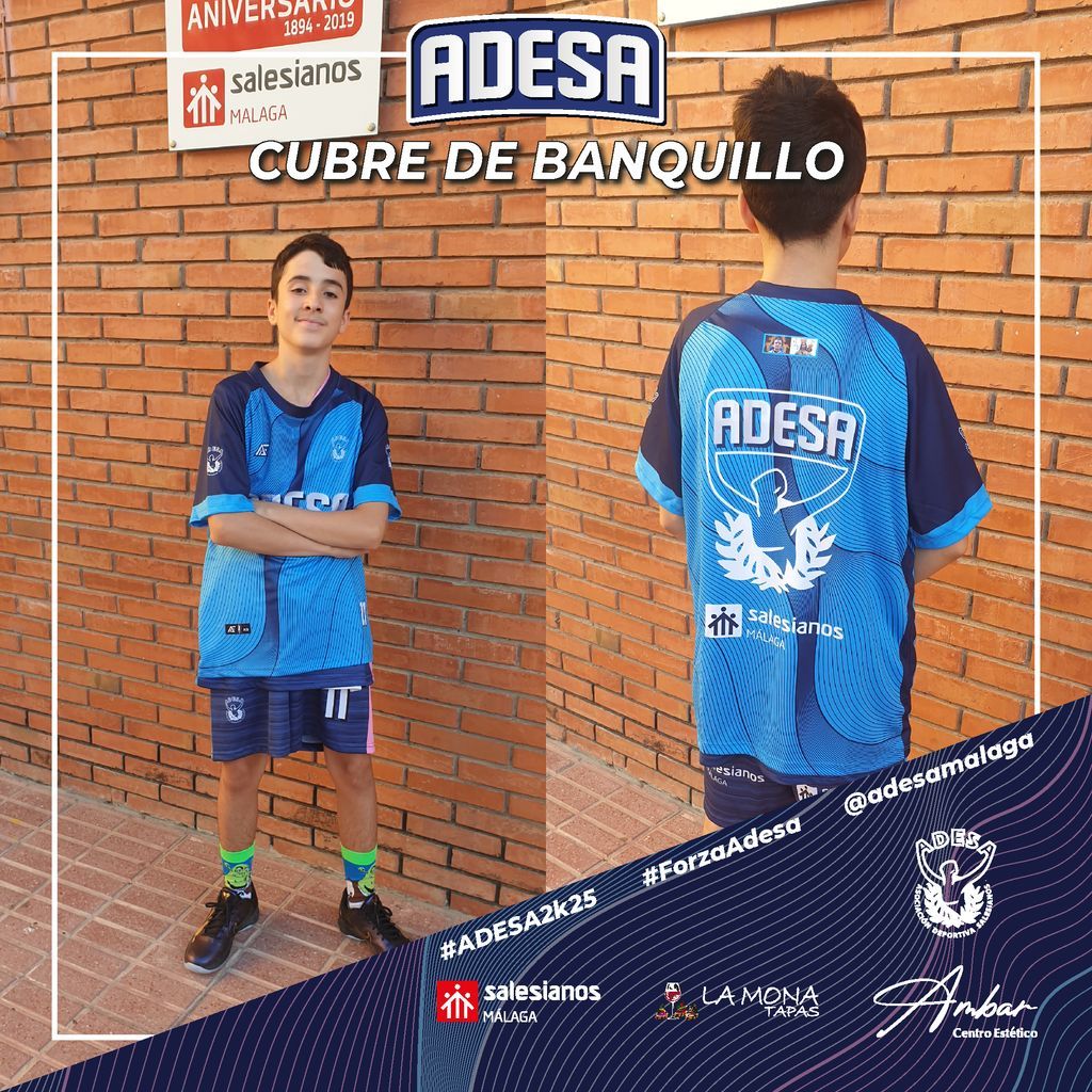 ¿Todavía no has visto nuestros nuevos uniformes para el curso 2025/2026? El lote de jugador de <a href="/afsequipaciones/">AFS indumentaria</a> consta de:

- Reversible de partido
- Pantalón de partido
- Cubre de banquillo
- Reversible de entreno

#ADESA2k25 #ForzaAdesa #protagonistasdelahistoria <a href="/SalesianosMLG/">Salesianos Málaga</a>