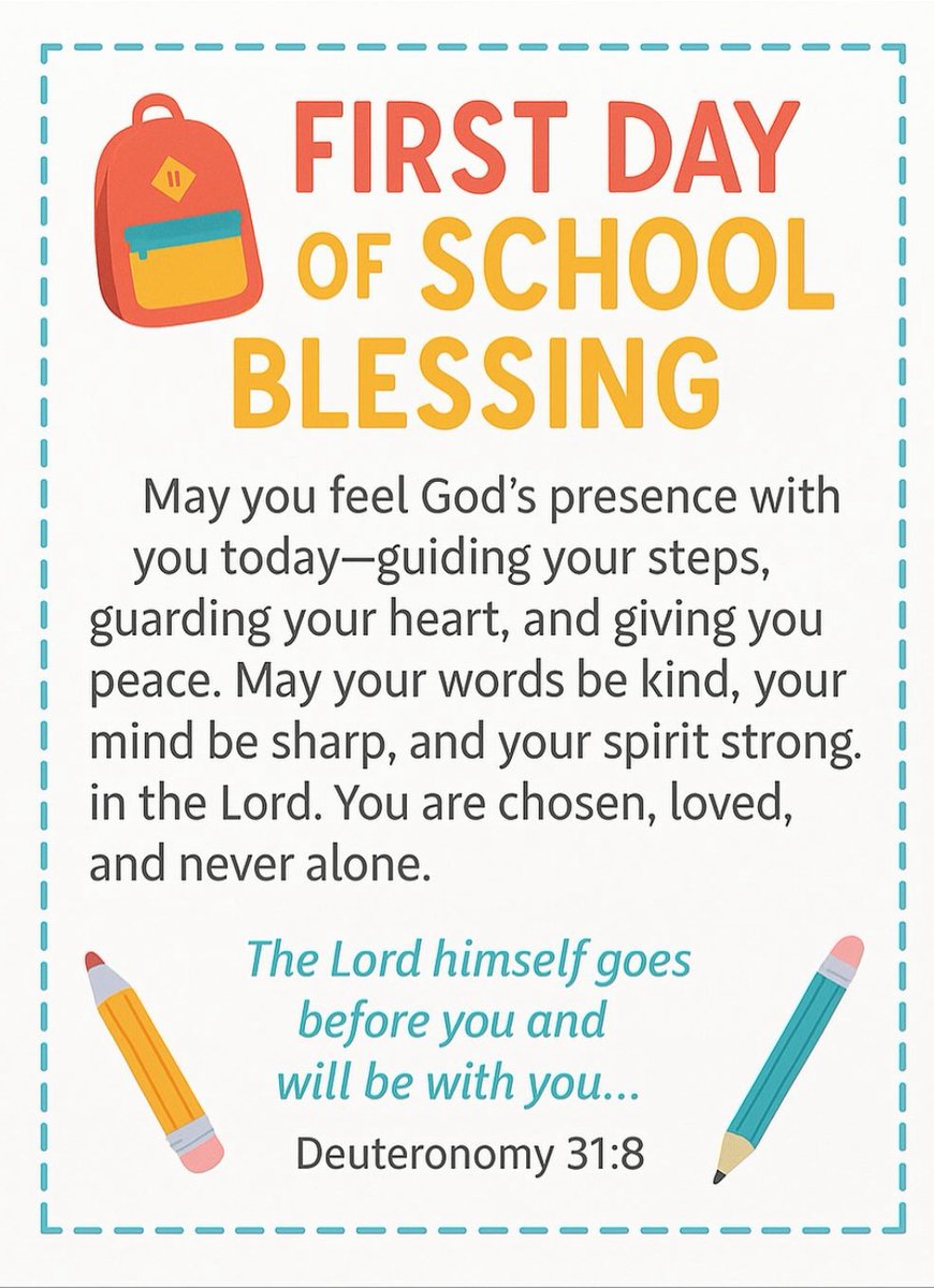 StRayElementary's tweet image. Today marks the start of an exciting school year!  A special shoutout to Ms. Colli, one of our 4th grade teachers, for sharing a beautiful first day blessing with us. Let’s fill this year with learning, laughter, and unforgettable memories! Here’s to new adventures.
#FirstDay