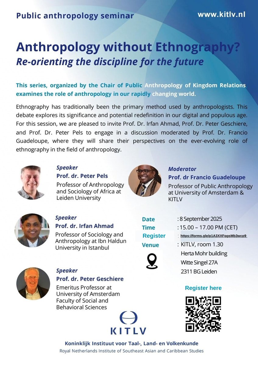 This promises to be a stimulating conversation on how ethnography is being redefined in the digital and populous age. Register here lnkd.in/gV5yWbuZ