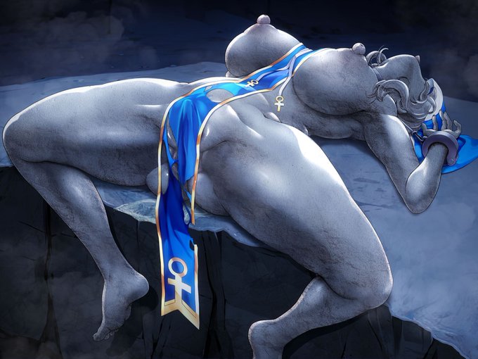 冒険者一行は、絶頂したままの姿で石化する聖女様を発見した。 