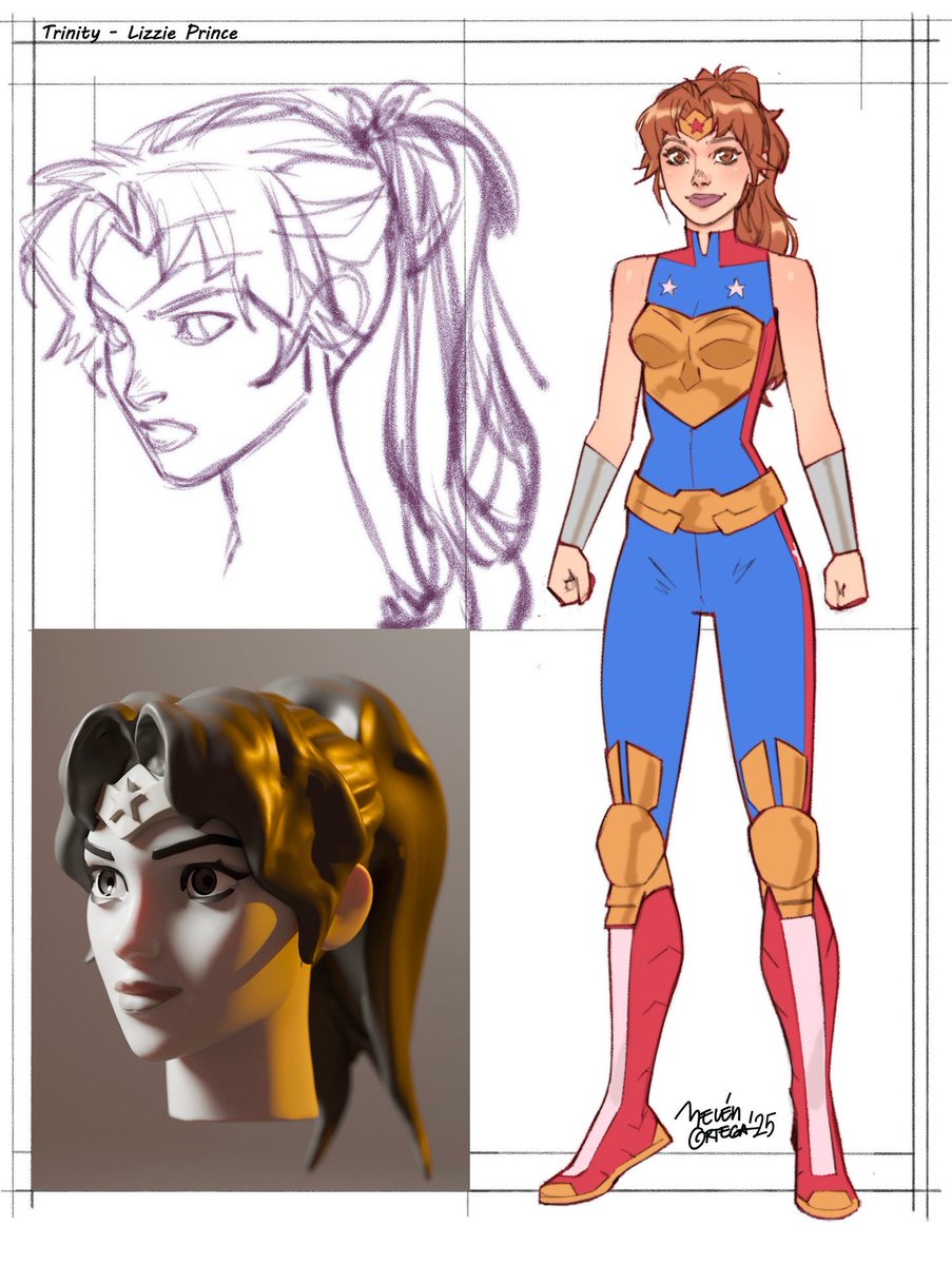 BelenOrtega_'s tweet photo. One of three. 
Just for personal use, I always wanted to create a 3D support model for my characters when I’m working and thanks to my talented pal #MarcialToledano we made it possible for #TrinityDaughterofWonderWoman. 
Here you have my designs and his 3D modeling for Trinity ♥️ https://t.co/0NELi9rgoS