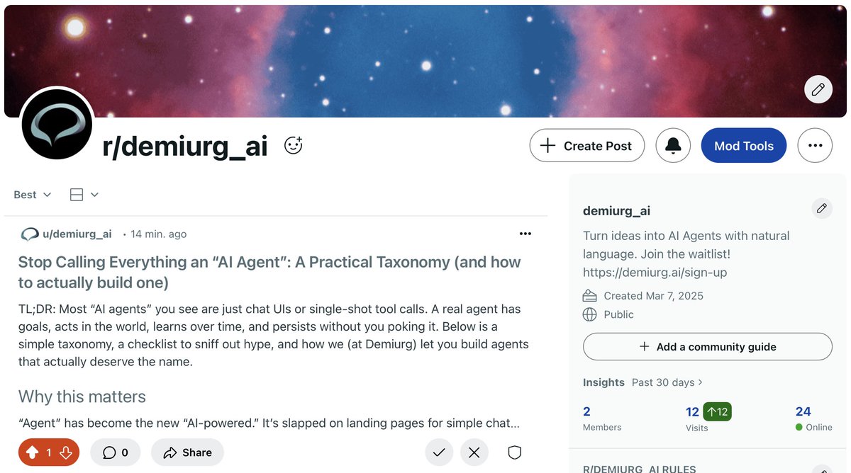 DemiurgAI's tweet image. We are live on r/demiurg_ai

Come visit us on Reddit!