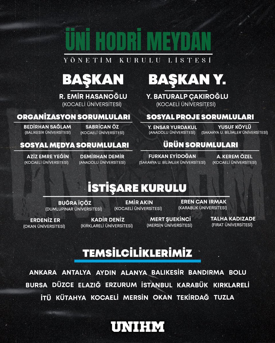 2025-2026 UNIHM YÖNETİM KURULU!

Geçmiş dönemde görev alan tüm arkadaşlarımıza emekleri için teşekkür eder, yeni dönemde yönetime katılan arkadaşlarımıza başarılar dileriz. 
#UNIHM