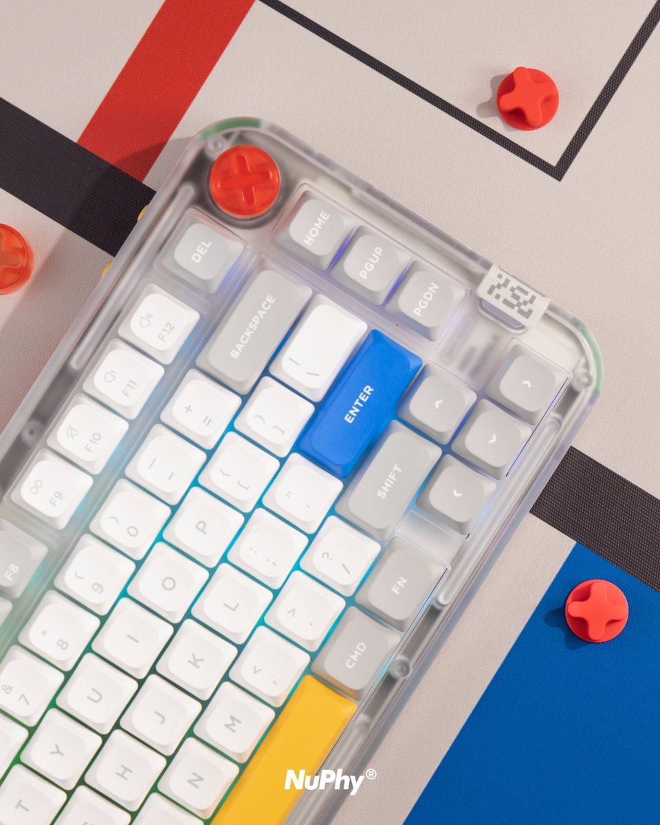 nuphystudio's tweet photo. Kick75 | Every Keystroke, a Masterpiece
Art isn’t just on canvas.
Red, yellow, blue, green, grey.
Every keystroke is art.

#nuphy #kick75 #MechanicalKeyboard #desksetup #CustomKeyboard #Keyboard #MechanicalKeyboard https://t.co/b30kJFSPRe