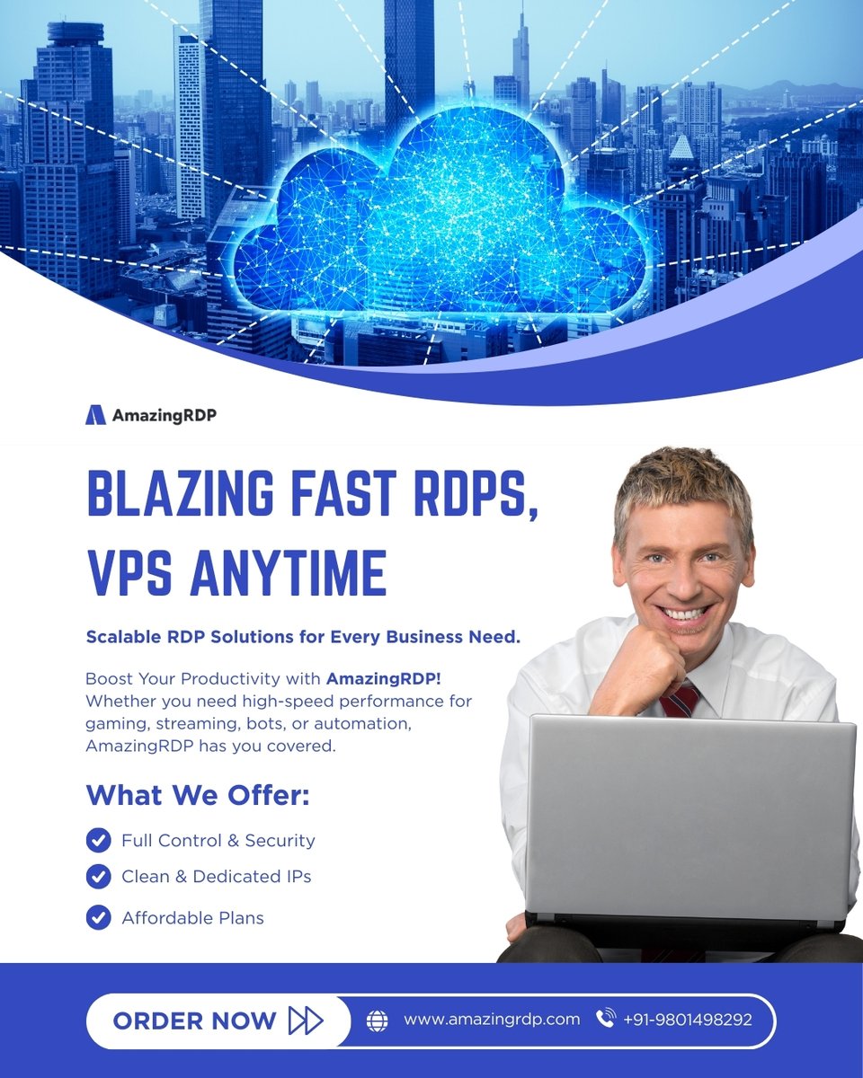Amazingrdp1's tweet image. 🚀 Tired of slow connections and unreliable servers? 🤔
Say goodbye to lag and downtime! With AmazingRDP, enjoy blazing fast RDPs & VPS anytime, anywhere.
🌐 Get started now: amazingrdp.com
📞 Contact us: +91-9801498292
#AmazingRDP #CloudComputing #ServerSolutions