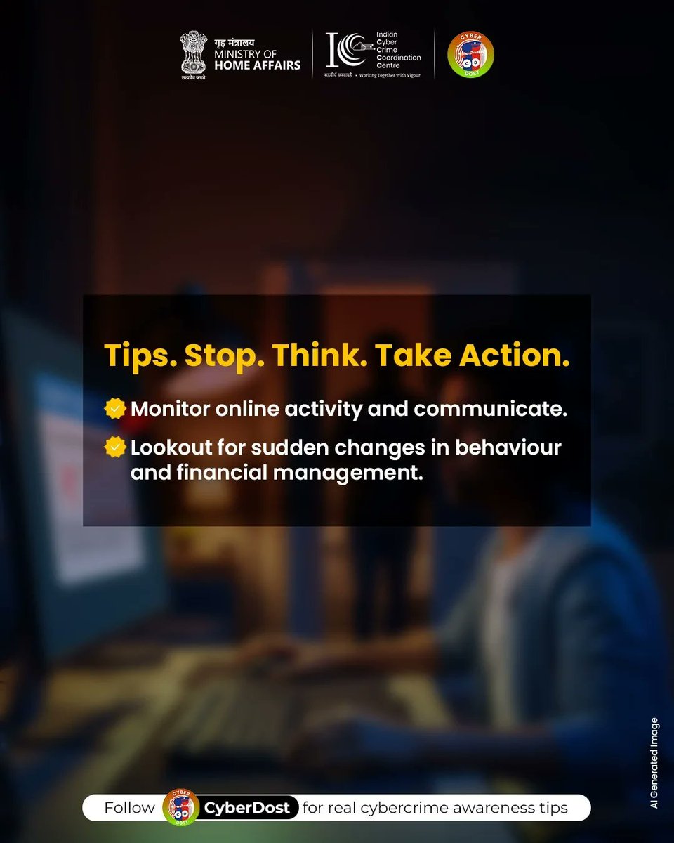 Online Betting = Financial Loss 🎰
Even one bet can empty your pocket.
⚠️ Stay Safe:

* Avoid money-demanding games

* Don’t click unknown betting links

* Beware of blackmail after losses

📌Report all cyber crime incidents at cybercrime.gov.in