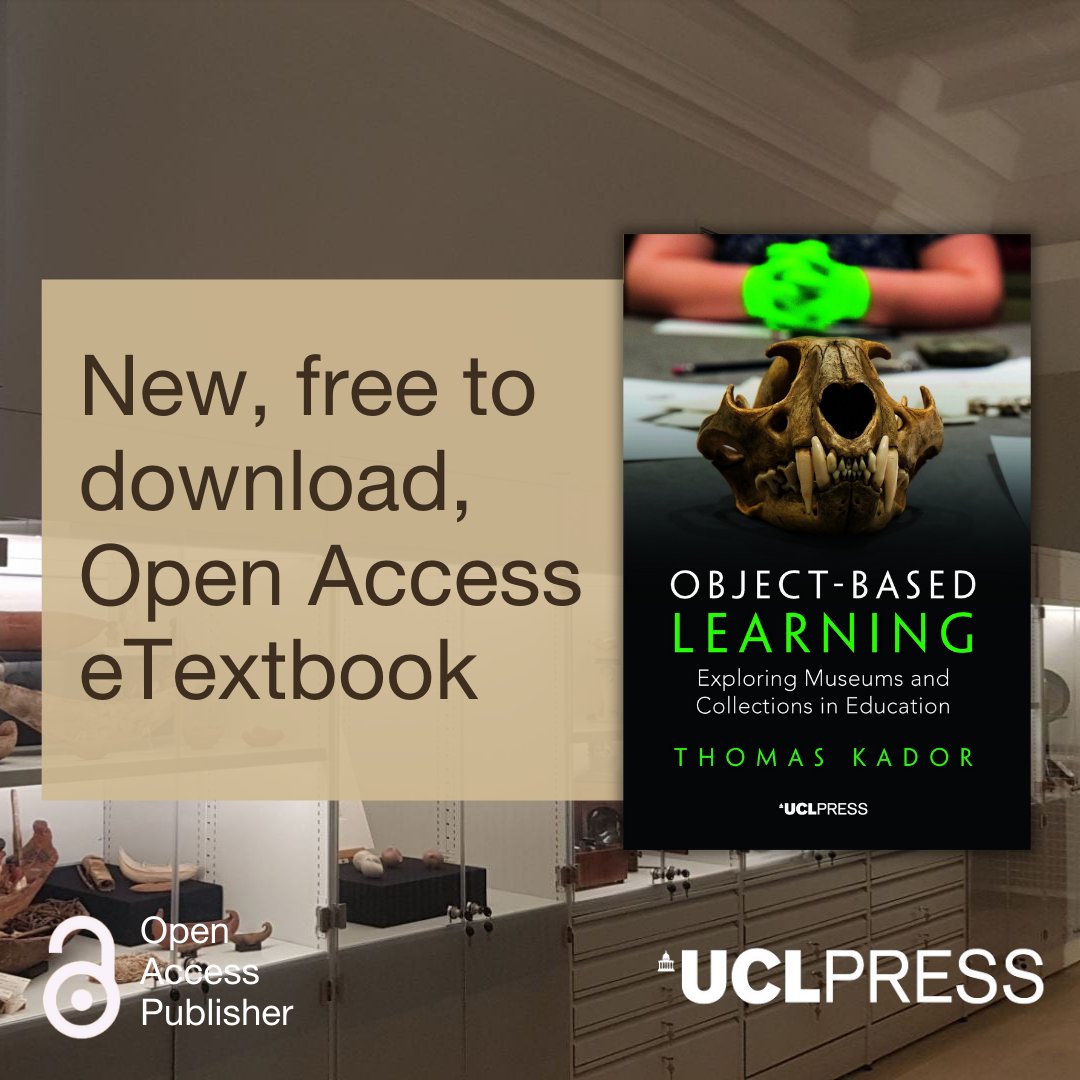 UCLpress's tweet image. #OutNow: Object-Based Learning by Thomas Kador

This textbook offers an up-to-date perspective on the theories and practices of object-based learning, as well as practical case studies &amp;amp; exercises.

Download: uclpress.co.uk/book/object-ba…

#ObjectBasedLearning #MaterialCulture #Museums