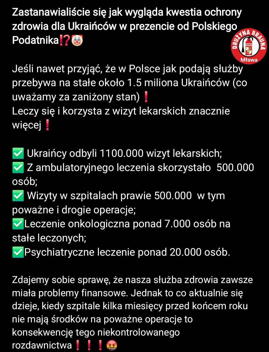 📣 Jak bardzo jeszcze antyPolski rząd zadłuży nas dla Ukraińców⁉️🤬

Zrozumie to ktoś kogo bliski nie załapie się na pilną operację z powodu wyczerpanych środków❗️

#koniecwsparciaukrainy 

#TuJestPolska    
#DrużynaBrauna #polakwpolscegospodarzem #drużynabraunamława