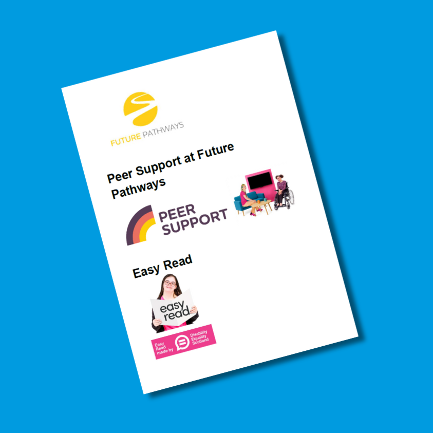 Information on Peer Support is available in Easy Read and BSL on our website. Thank you to <a href="/DEScotTweets/">Disability Equality Scotland</a>  and Sign Language Interactions for their support. Find out what Peer Support is and how to take part: future-pathways.co.uk/peer-support-o…