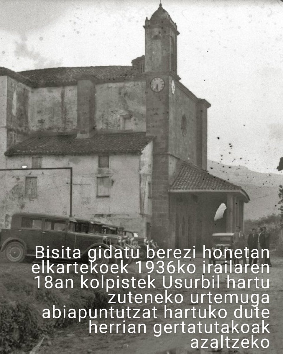 🗺️Irailaren 18a kolpisten okupazioaren urtemuga da Usurbilen. <a href="/usurbil1936/">Usurbil1936</a> elkarteak bildutako testigantzetan eta dokumentuetan oinarritutako bisita gidatua egingo dute irailaren 20an.

 Izen-ematea📲 650usurbilbizi.eus