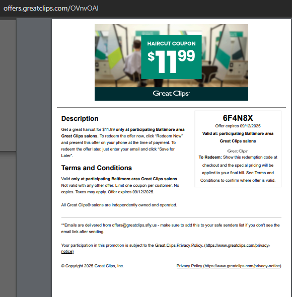 GreatClips99's tweet image. Great Clips Offers $8.99 Off Coupons September 2025. Great Clips Haircut Coupons $5 Off Printable 2025 & Online Discount Coupons $7.99 Off Sept.2025
#salon #haircut #coupons
offers.greatclips.com/5P5jrqY
offers.greatclips.com/j60zR0q
offers.greatclips.com/KbuuwuD