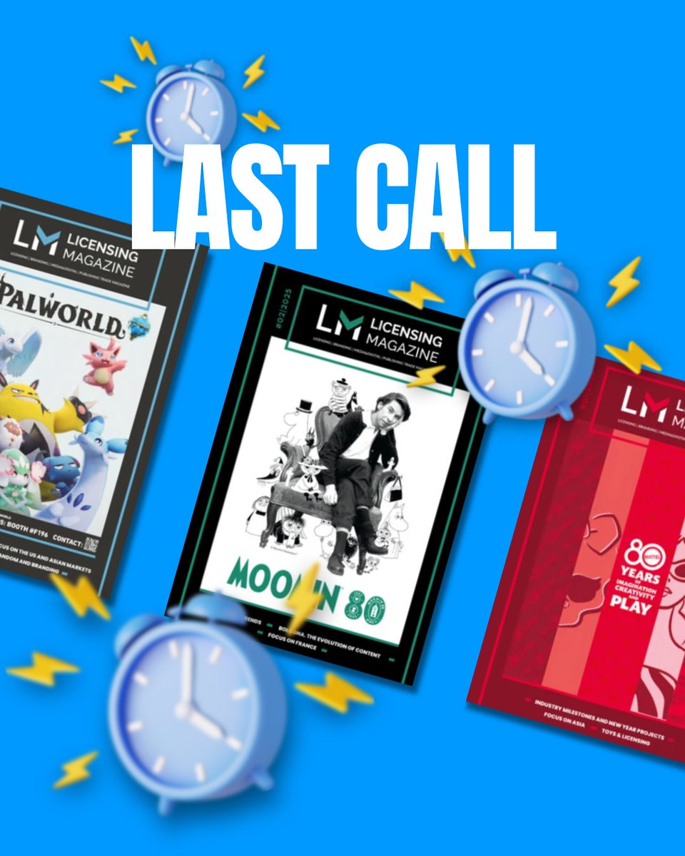 LM_LicensingMag's tweet image. 🚨 Last call: only a few spots are left in the Autumn issue of Licensing Magazine!

📩 Drop us a line at info@brands-media.com

#licensingmagazine #lm #fallissue #licensingissue #licensing #b2bmagazine