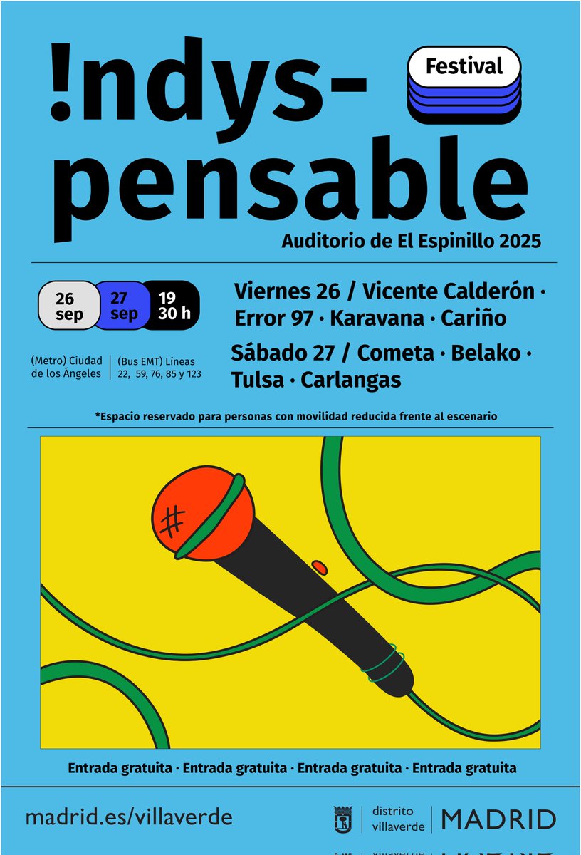Oscar Domingo (@odomingom) on Twitter photo Cartel oficial del #Indyspensable 2025.
Graphic desing is my pasion. Cartel oficial del #Indyspensable 2025.
Graphic desing is my pasion.