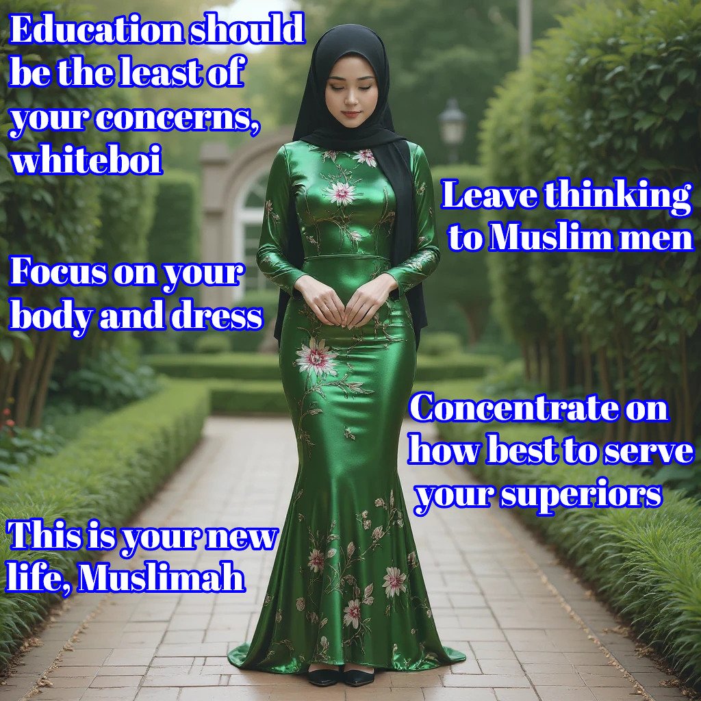 mastermuslimx's tweet photo. White cowardly men will continue their lives as Muslim sissies honored by Islam and serve their Muslim masters. White cowardly men looking for a Muslim master, send a message
#nsfw #femboy #furcoat #sissy #gay #submissive #caged  #trans #puppy  #abaya #hijab #muslimtrans #niqab https://t.co/62ipWLXhai