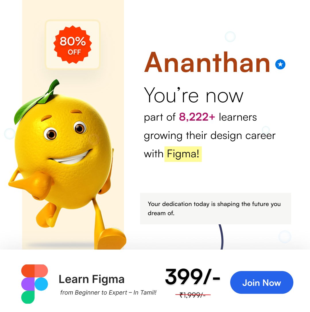 StinglinJ's tweet image. Learners are stacking up like hot samosas 🥟🔥
Only ₹399 to join in — but not for long!
Better grab your spot before it’s gone.

Syllabus here : iampanda.in

Join Now : youtube.com/channel/UCyB1f…

#figmacourse #figmatamil #learnfigma #uiuxdesign #uidesign #uxdesign