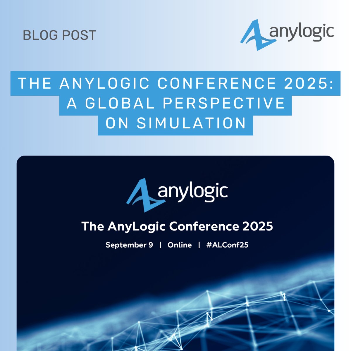 AnyLogicCo's tweet image. On September 9, #ALConf25 brings together global leaders to share how simulation drives innovation and smarter strategies. In our blog, we share what makes this year’s conference a must-watch event for anyone interested in the future of simulation ➡️ anylogic.com/blog/the-anylo…