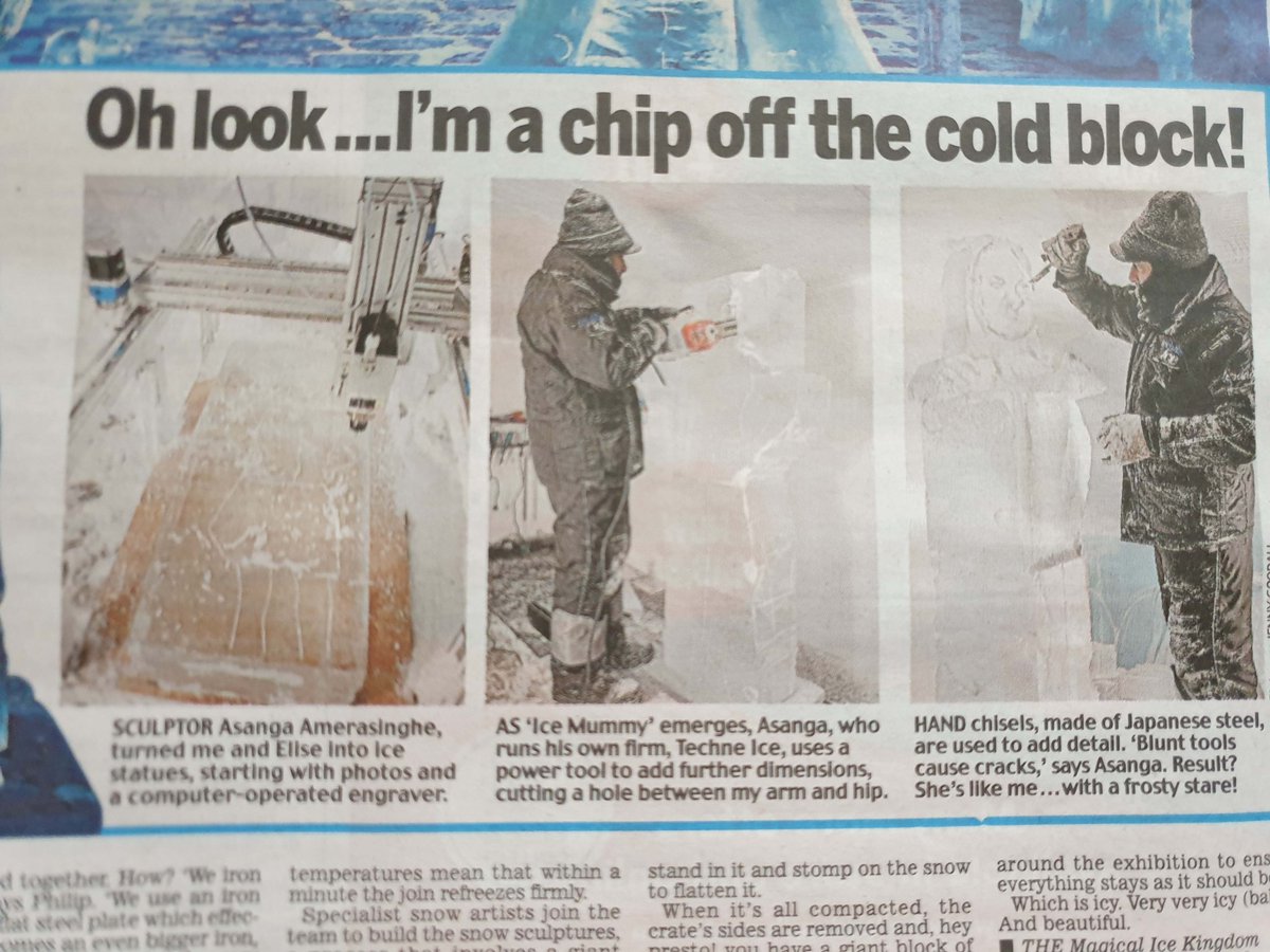 TechneIce's tweet image. For #ThrowbackThursday we&apos;ll look bsck to when #TechneIce had a double layout in the #dailymail
#ice #icesculpture #london #creative