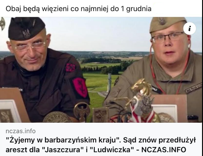 BalliMarzec's tweet image. Można ich nie lubić Jaszczura i Ludwiczka
ale nie wolno milczeć gdy polskich wolnościowców trzymają miesiącami w areszcie.
Oni są więźniami politycznymi.