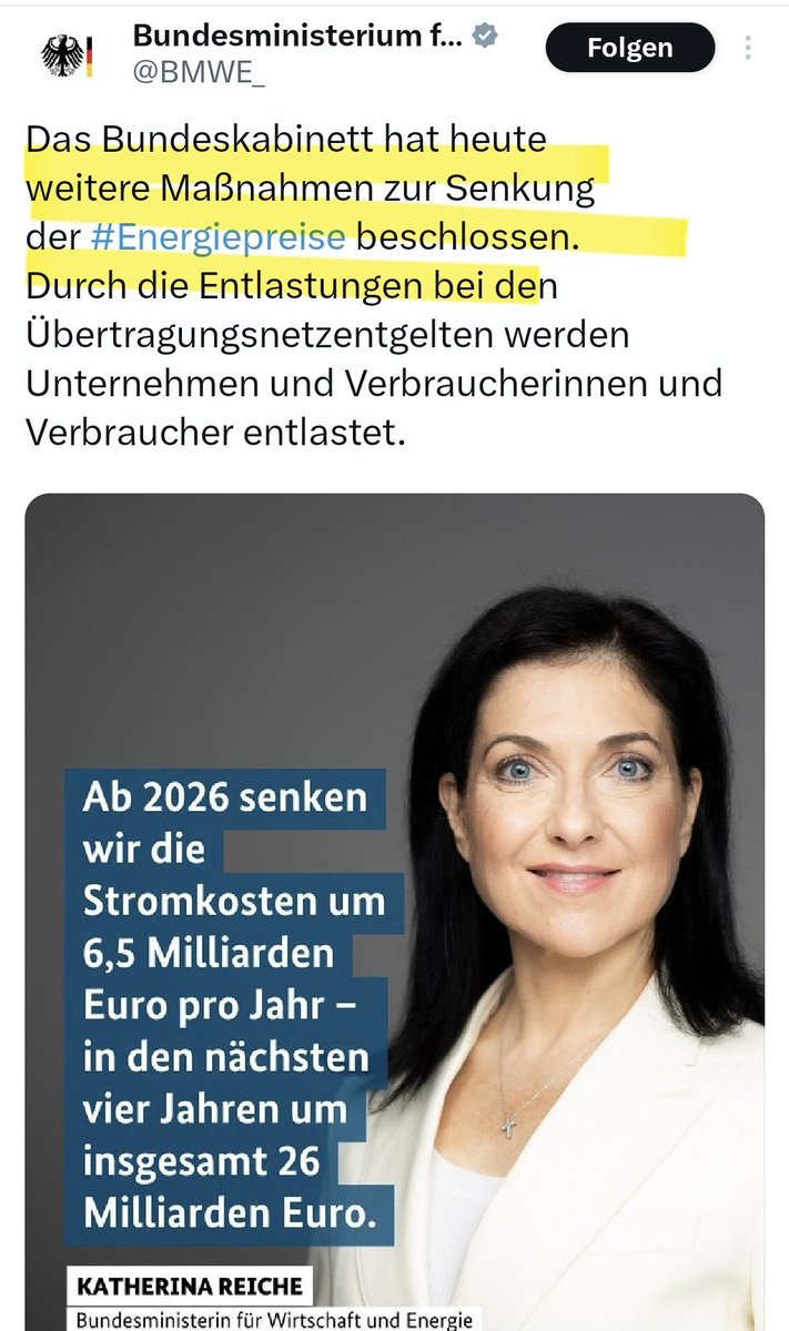 "Wir haben heute gute Nachrichten."☝️ 

6,5 Mrd. nicht für die Energiewende, sondern für 4 private Unternehmen: 50Hertz, Amprion, TenneT, TransnetBW.

Natürlich kommt das Geld aus dem Klima- und Transformationsfond (KTF) - gedacht für Investitionen in erneuerbare Energien etc.
