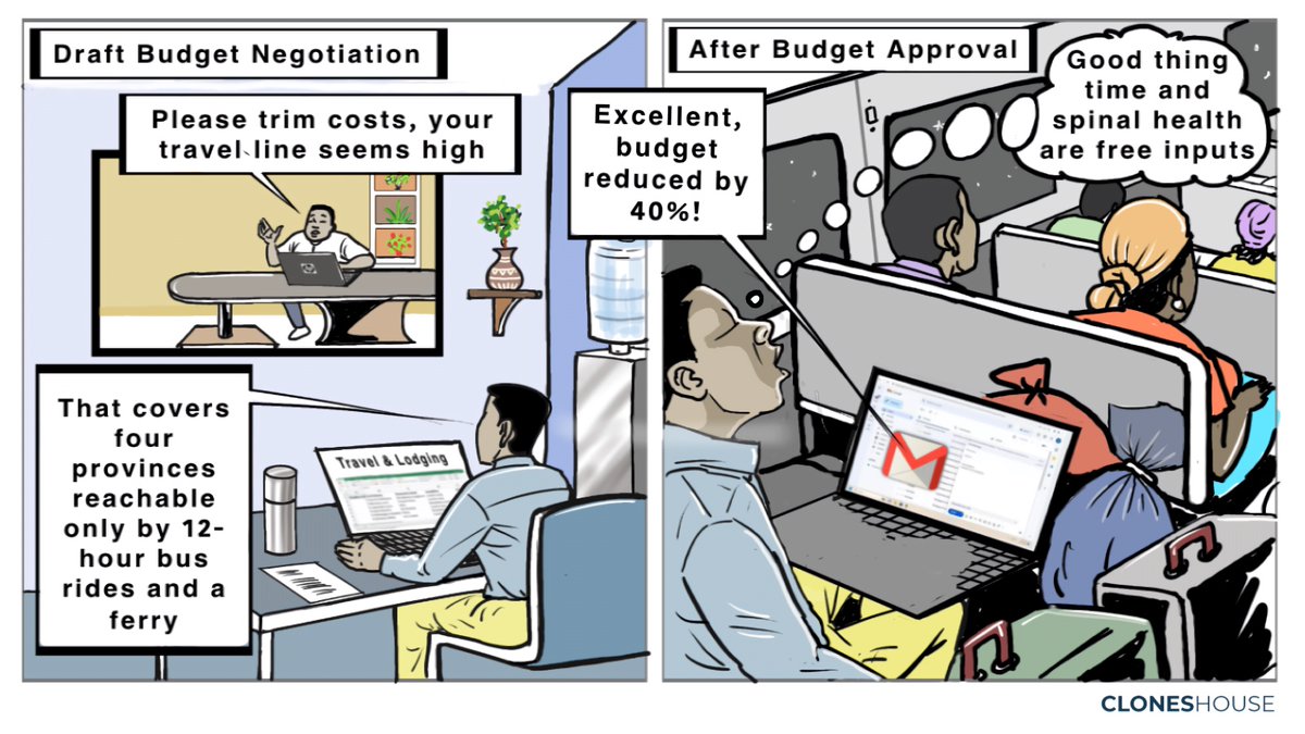 Cloneshouse (@cloneshouse) on Twitter photo 🔎Behind the Numbers: The Hidden Costs of Evaluation Budget Cuts
Travel lines reflect field realities, not luxury. Hidden costs = time, health & burnout.
💡Balance budgets with people in mind; data quality depends on it.
Share your story👉evalblues.com
#Evaluation 🔎Behind the Numbers: The Hidden Costs of Evaluation Budget Cuts
Travel lines reflect field realities, not luxury. Hidden costs = time, health & burnout.
💡Balance budgets with people in mind; data quality depends on it.
Share your story👉evalblues.com
#Evaluation