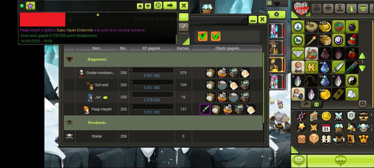 paapheyeh's tweet image. Mes (45 à ce jour) drops d&apos;Armes Légendaires sur Dofus Touch :

Quelques drops marquants (à mon sens) puis dans l&apos;ordre chronologique :

Deux épées Suko sur deux combats d&apos;affilés (comme le montrent les /time), sur le même perso avec 305 PP !

#dofustouch #dofus #drop #vivelesALs