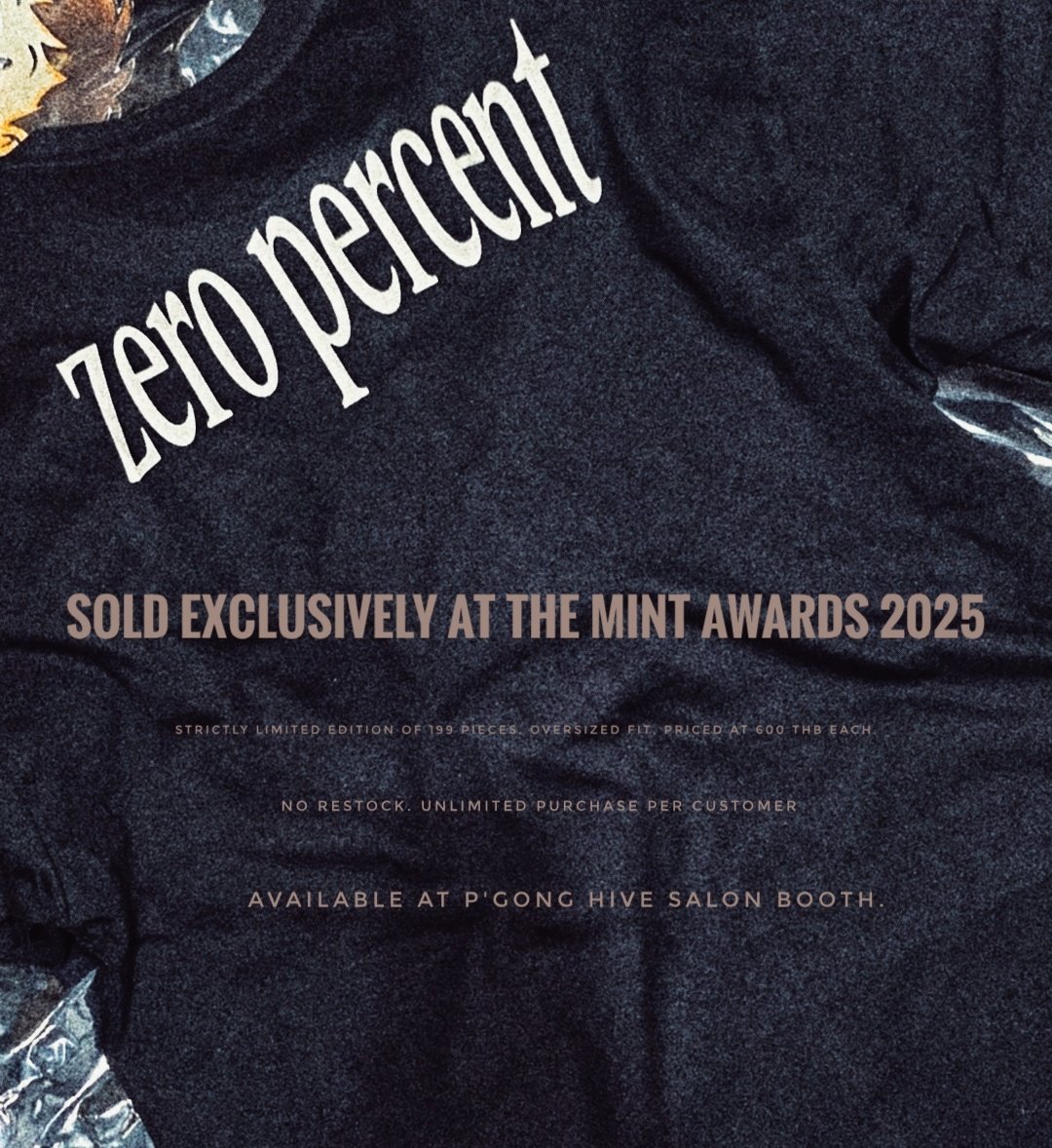 Sold exclusively at the Mint Awards 2025 – Strictly limited edition of 199 pieces, oversized fit, priced at 600 THB each. No restock. Unlimited purchase per customer. Available at P'Gong Hive Salon booth 🩷🐕

#PlanRathavit
#คนของแปลน