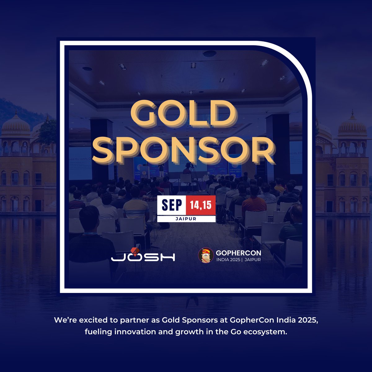 joshsoftware's tweet image. Go Beyond with Josh Software at #GopherConIndia2025!

Excited to support the Go community as Gold Sponsors at GopherCon India 2025 - a space where innovation meets collaboration and new possibilities emerge.

@GopherConIndia #GopherConIndia #Golang #GCI25