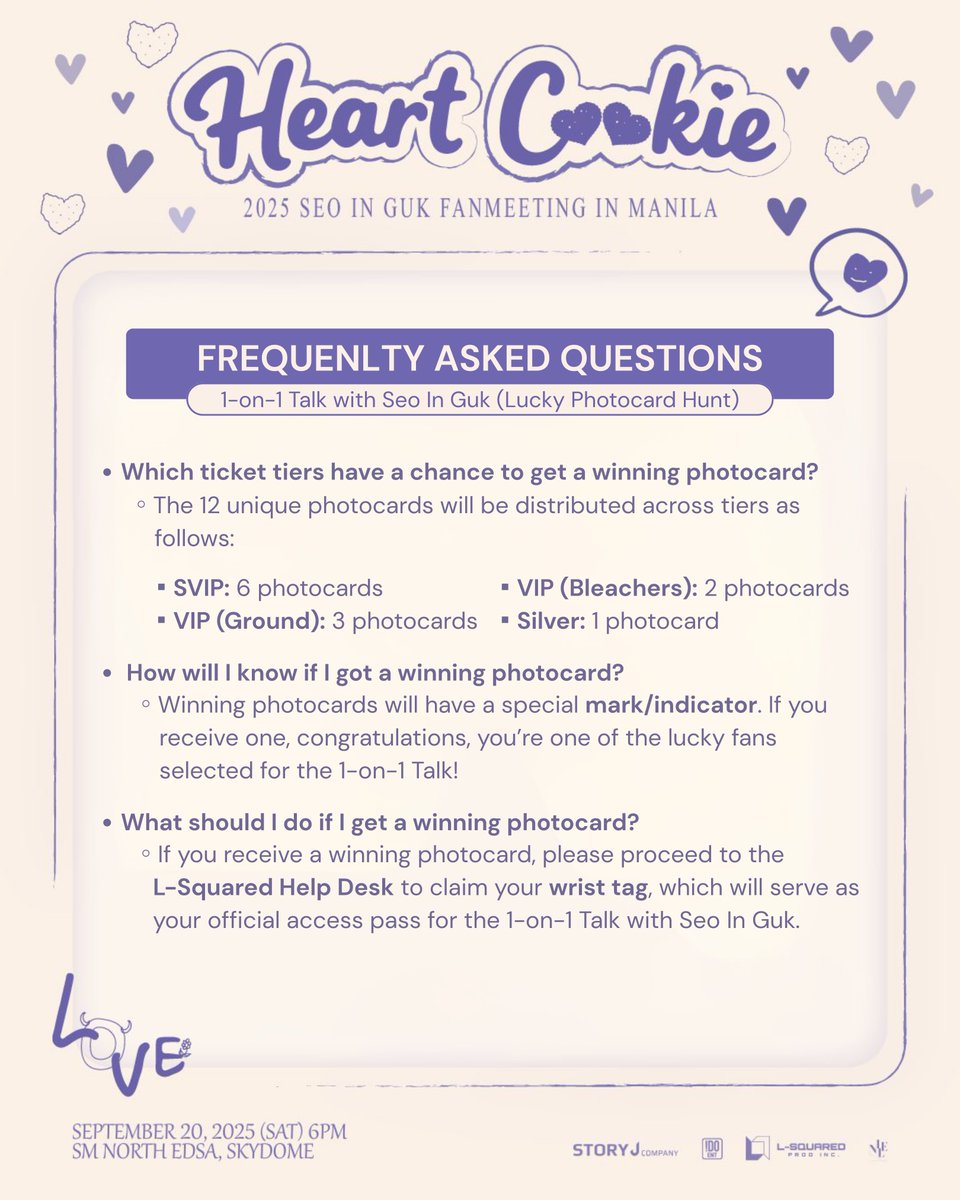Don’t miss this once-in-a-lifetime experience with Seo In Guk, secure your tickets now!🤗🫶🏻

🗓️ September 20, 2025
📍 SM North EDSA, Skydome
🎟️ tiny.cc/SEOINGUKinMANI… or SM Tickets Outlets Nationwide

#SeoInGukInMANILA
#LSquaredProdPH