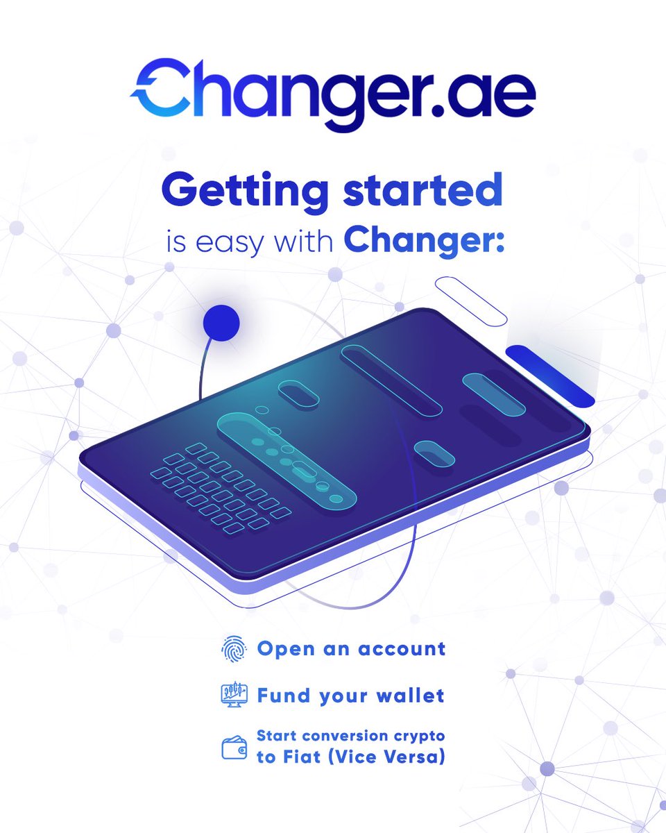 Getting started with crypto has never been easier 🚀
With Changer, you can open your account, fund your wallet, and start converting between crypto and fiat — all in just a few steps!

#ChangerAE #CryptoUAE #Conversions #BlockchainUAE #FutureOfFinance #Custody