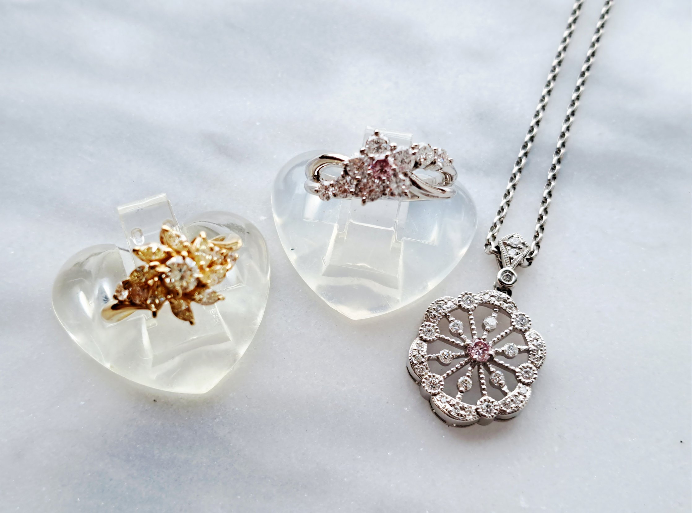 ♡ダイヤ♡ Diamond Maxi/F | クリスタル付き ホワイト X シルバー ナッパ