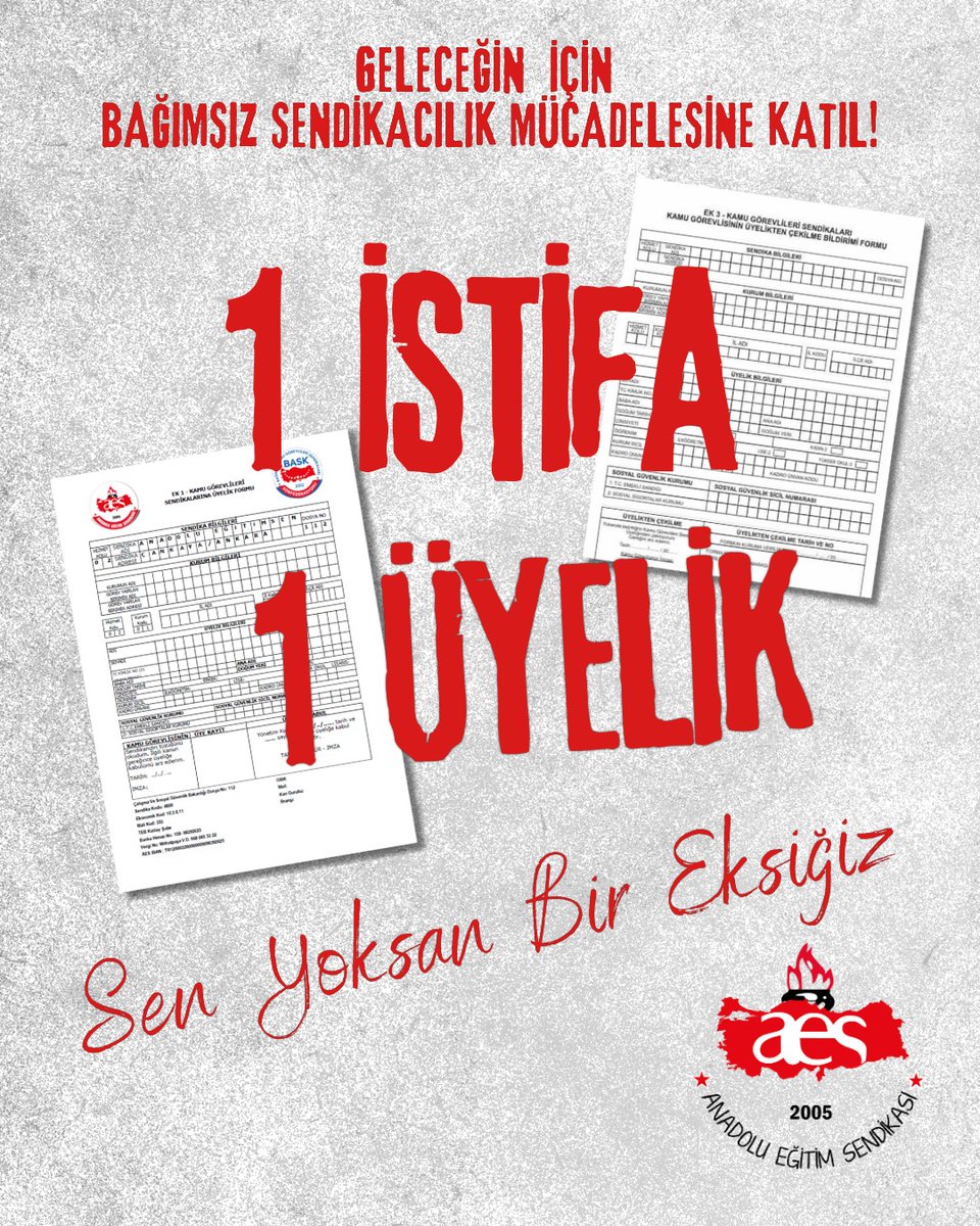 AES, rüzgarı arkasına alan değil, rüzgârı kendisi estiren bir sendikadır. 2005'ten beri bağımsız kalmış ve mücadelesinden vazgeçmemiştir. 1 imza çok şey değiştirir.
#öğretmen
#Memur 
#TopluSözleşme