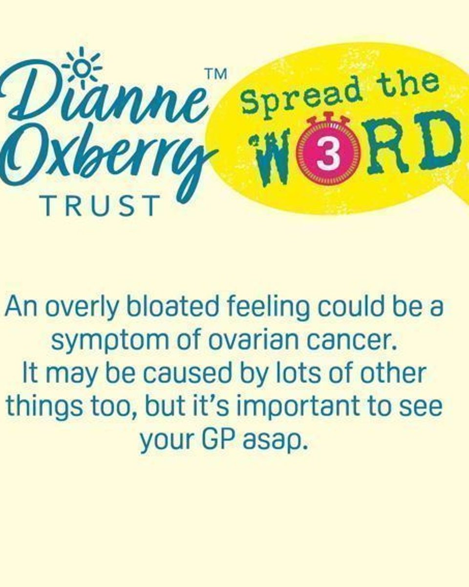 Did you know...?

An overly bloated feeling can be a sign of ovarian cancer. 

It can be caused by lots of other things too, so don't worry.  But do see your GP to check if it persists.

#SpreadTheWordNW