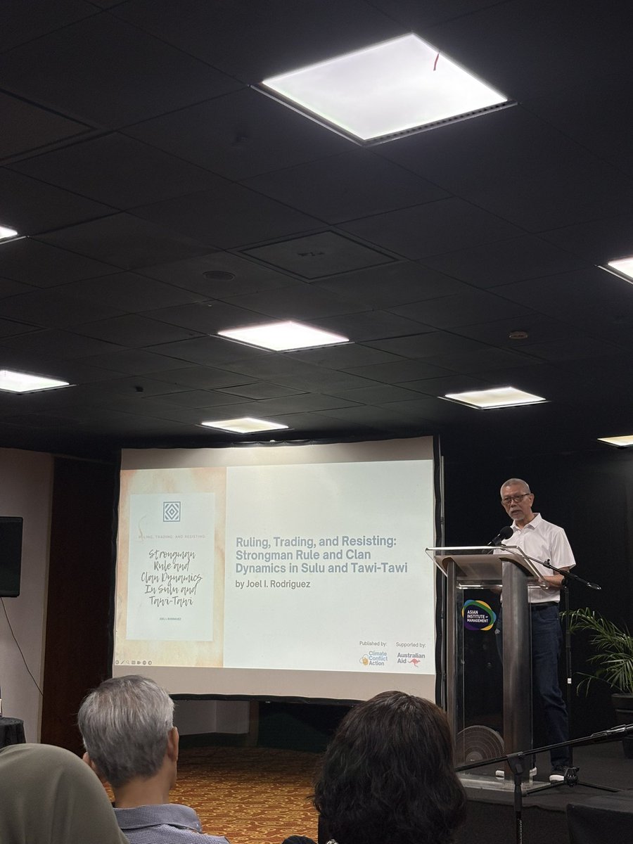 conflictaction's tweet photo. Reading of excerpts from the book Stronghold Stranglehold begins with Mr. Joel Rodriguez, the author if the chapter “Ruling, Trading, and Resisting: Strongman Rule and Clan Dynamics in Sulu and Tawi-Tawi” 

#StrongholdStranglehold #ClansOfBangsamoro #CCAA https://t.co/waRXhDVi6I