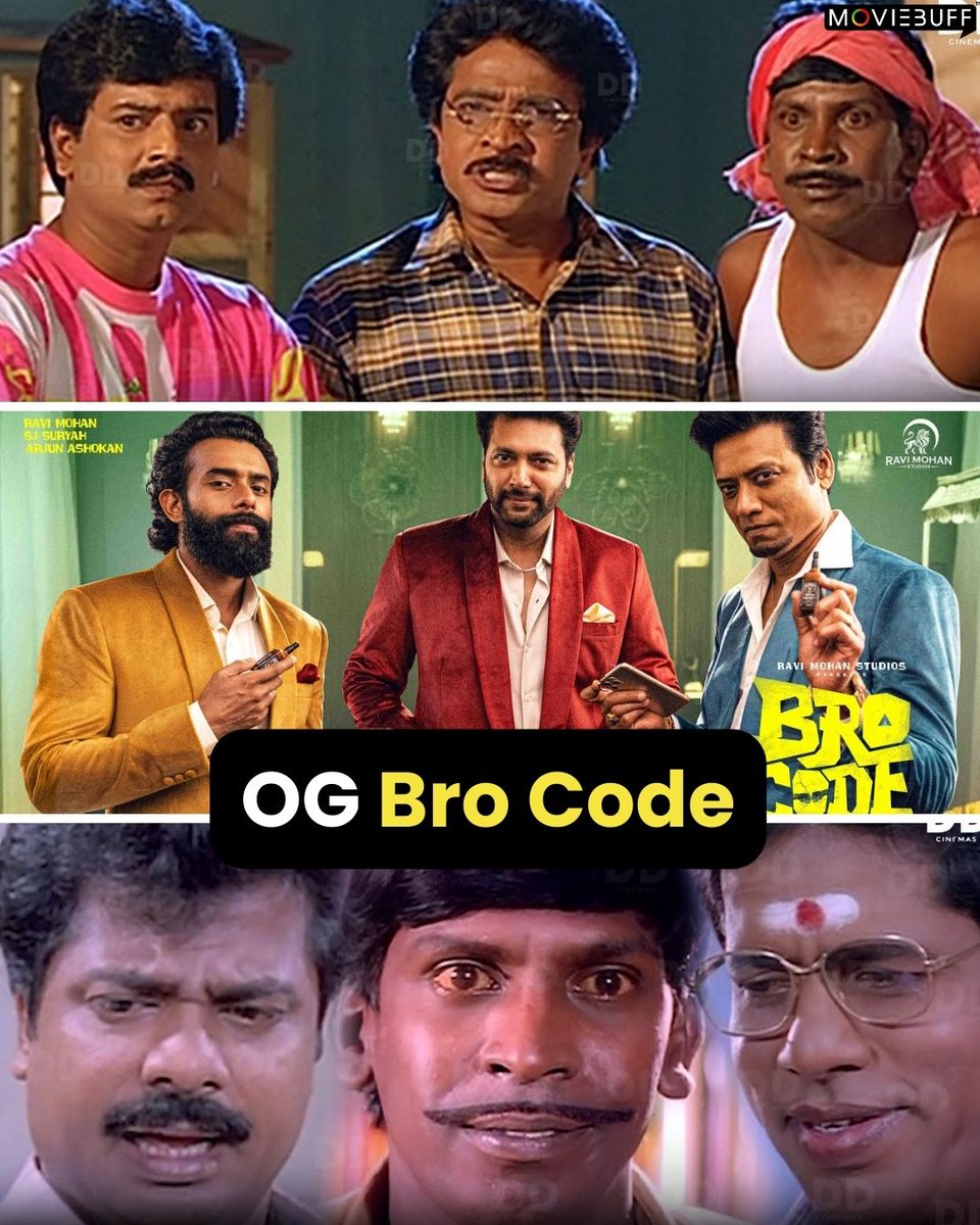 moviebuffindia's tweet image. OG #BroCode of Tamil Cinema🤜🤛

#RaviMohan #SJSuriyah #ArjunAshokan #ArjunAshokan #Vadivelu #Vivek